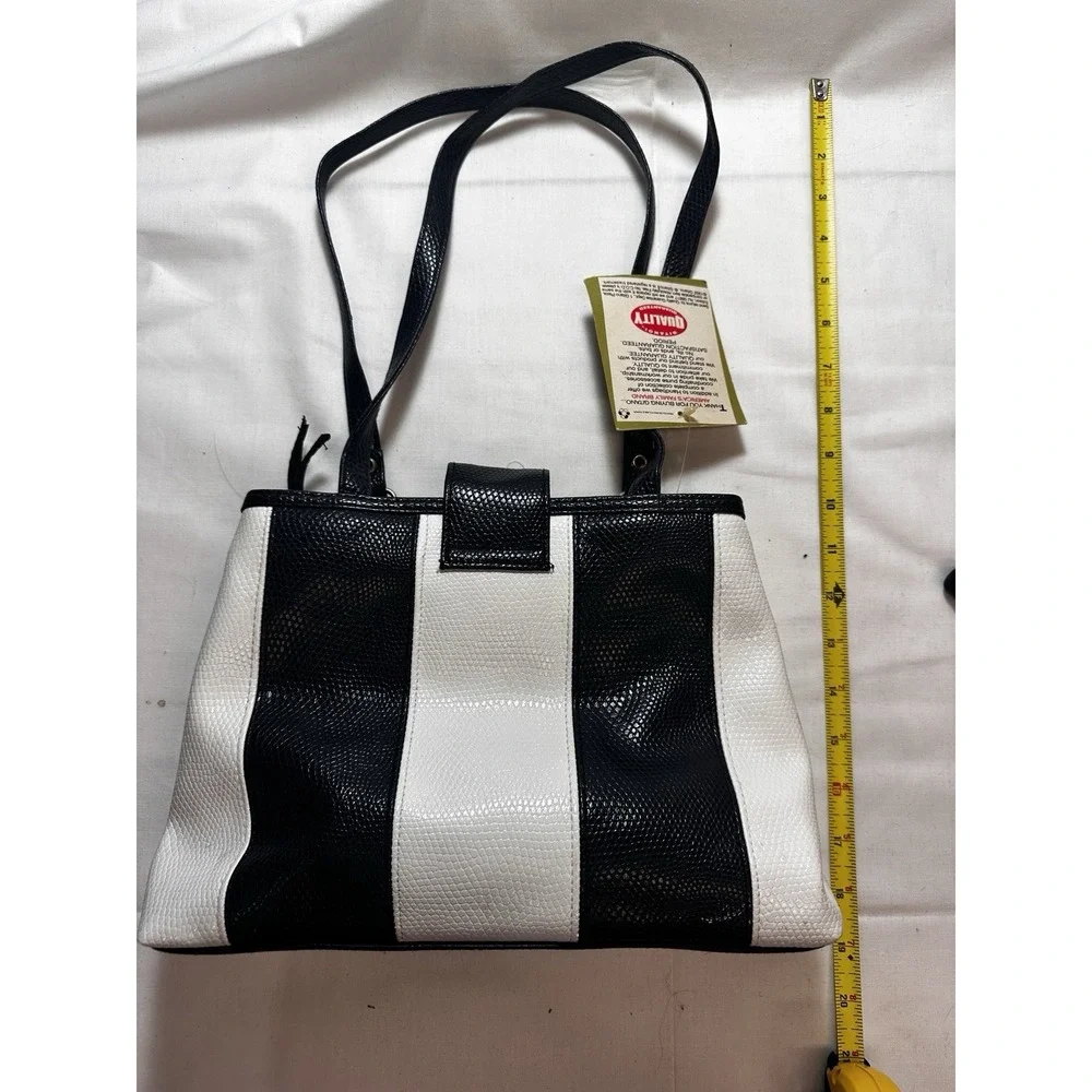 Gitano‎ Purse Handbag Tote Black White Original Tags Prime Condition 9x12